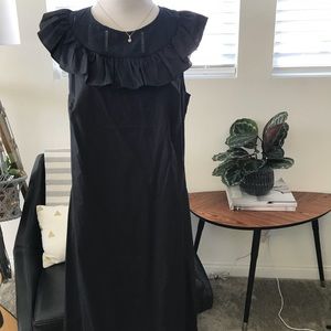 Black jcrew back zip dress